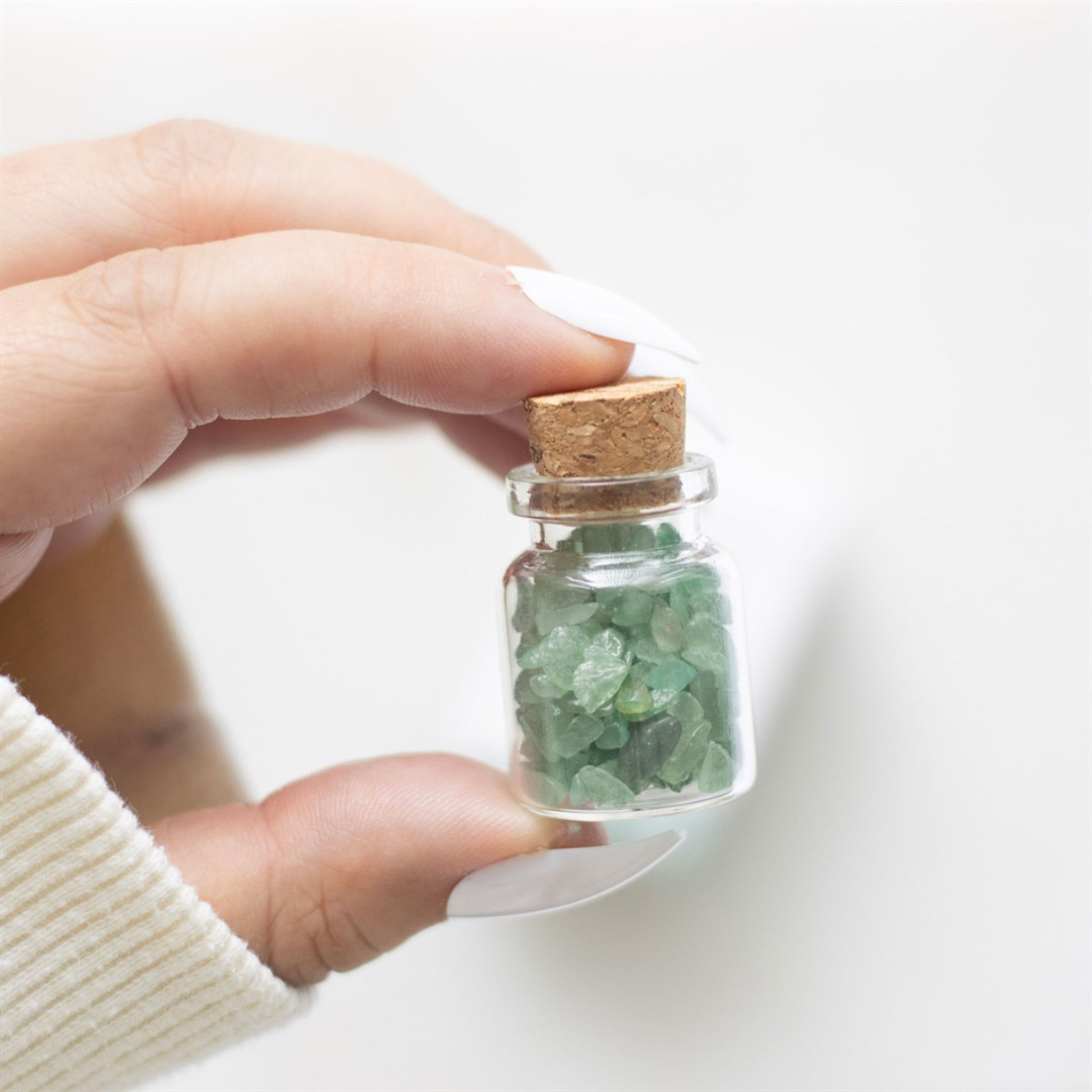 A Little Jar of Luck - Aventurine Crystal in a Matchbox