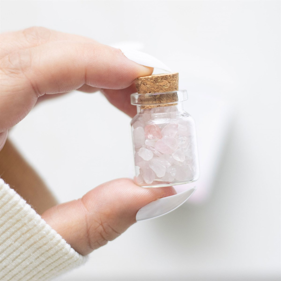 A Little Jar of Love - Rose Quartz Crystal in a Matchbox