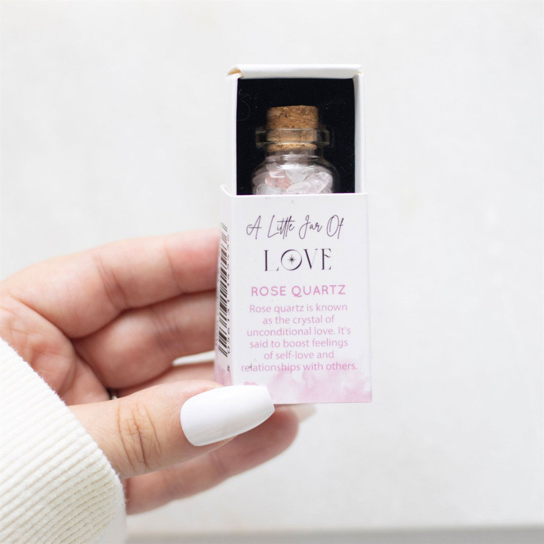 A Little Jar of Love - Rose Quartz Crystal in a Matchbox