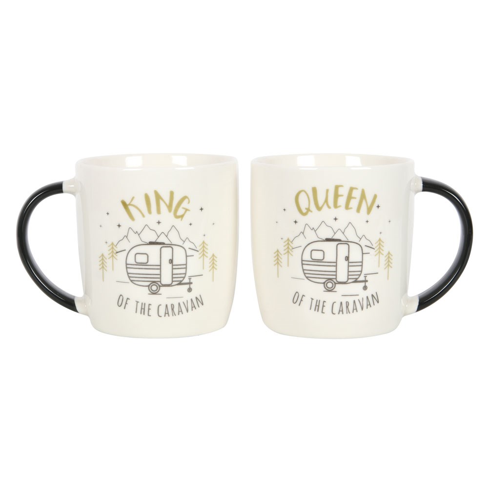 King and Queen Couples Caravan Mug Set