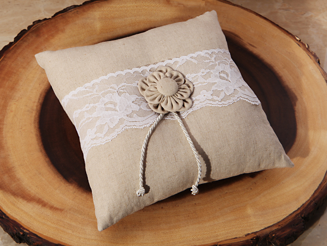 Rustic Collection Burlap & Lace Guest Book, Pen Set & Ring Pillow Bundle