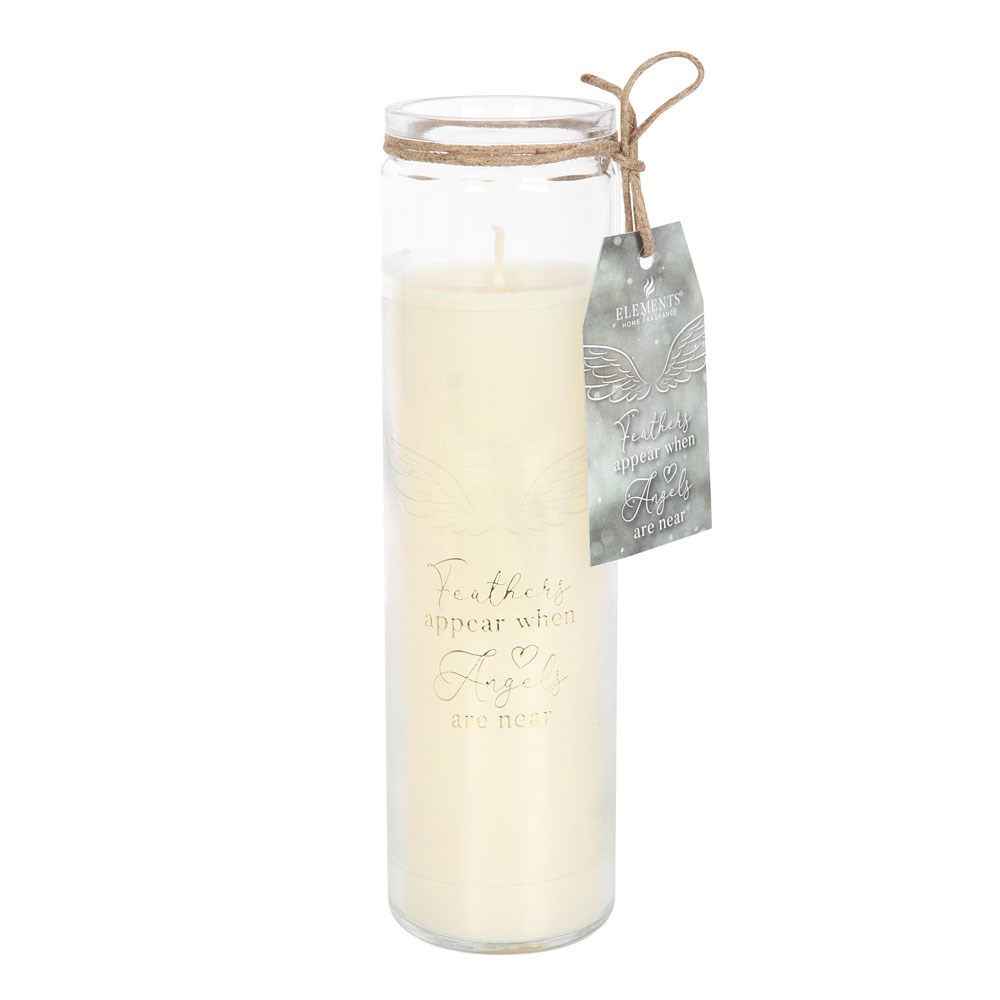 'Feathers Appear when Angels are Near' Vanilla Scented Memorial Candle