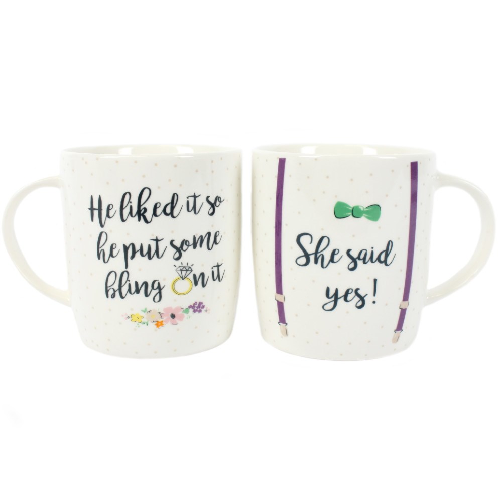 She Said Yes Mugs Couples Mugs Set