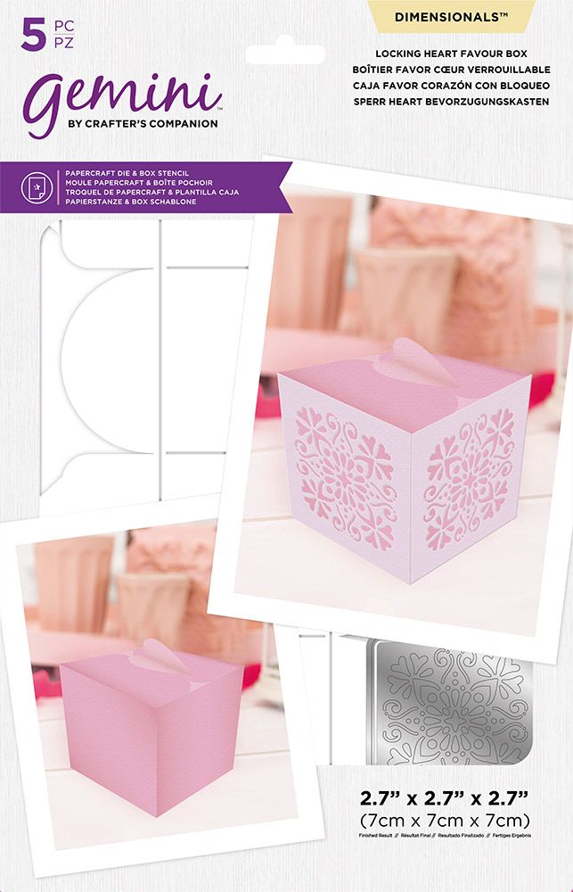 Gemini Dimensionals Die ~ Locking Heart Favour Box