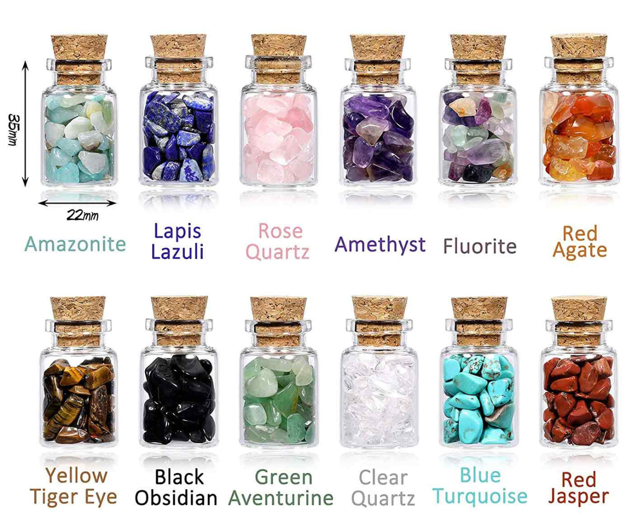 Crystal/Gemstone Wishing/Healing Bottle - Relaxation/Meditation/Jewellery - MED