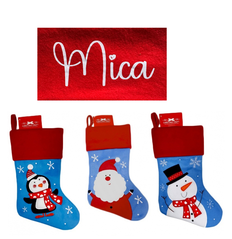 Personalised Christmas Stocking - Red & Blue