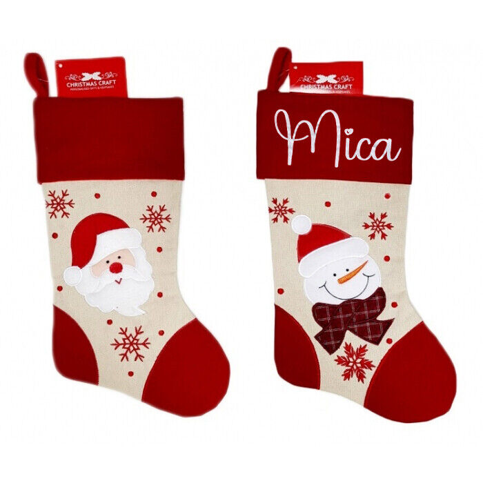 Personalised Christmas Stocking - Red & Cream