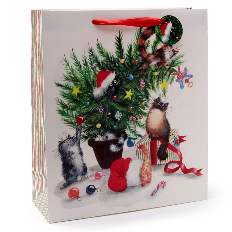 Kim Haskins Christmas Cats Gift Bag - Medium, Large & Extra Large