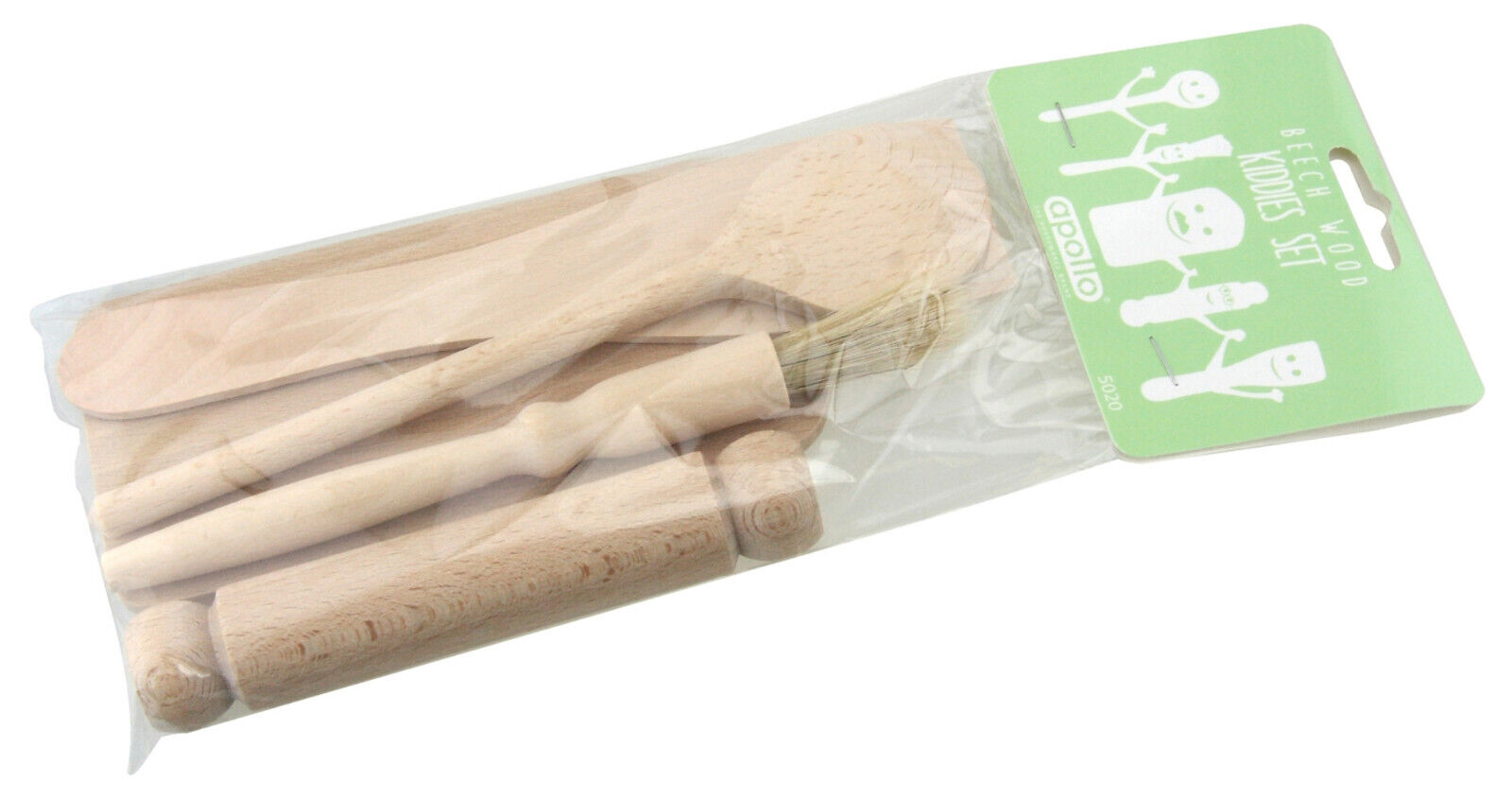 Childrens Wooden Baking Cooking Utensil Set  - Pack of 5 Tools