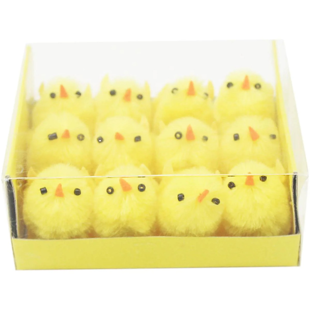 Mini Yellow Easter Chicks, Pk 12