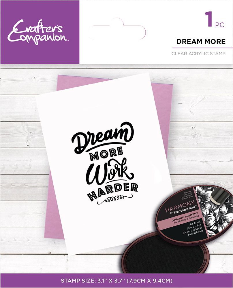 Crafters Companion Mindfulness Quotes Clear Acrylic Stamp - Dream More