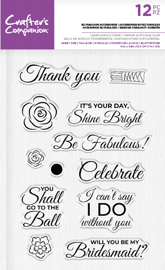 Crafters Companion Clear Acrylic Stamps ~ Be Fabulous Accessories