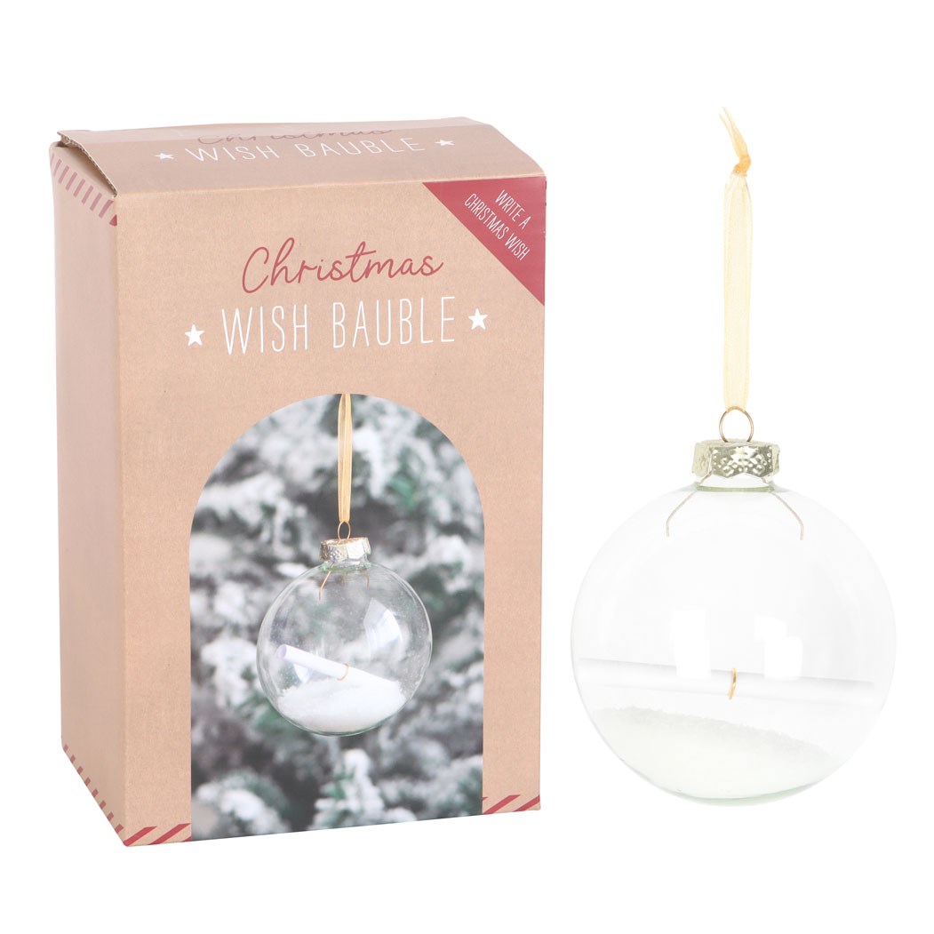 Christmas Wish Hanging Glass Bauble