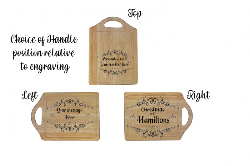 Personalised Handled Rubberwood Chopping Board