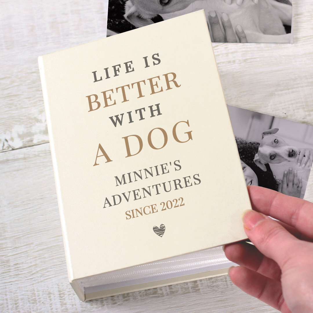 Personalised Life is Better With Pets 6x4 Photo Album with Sleeves