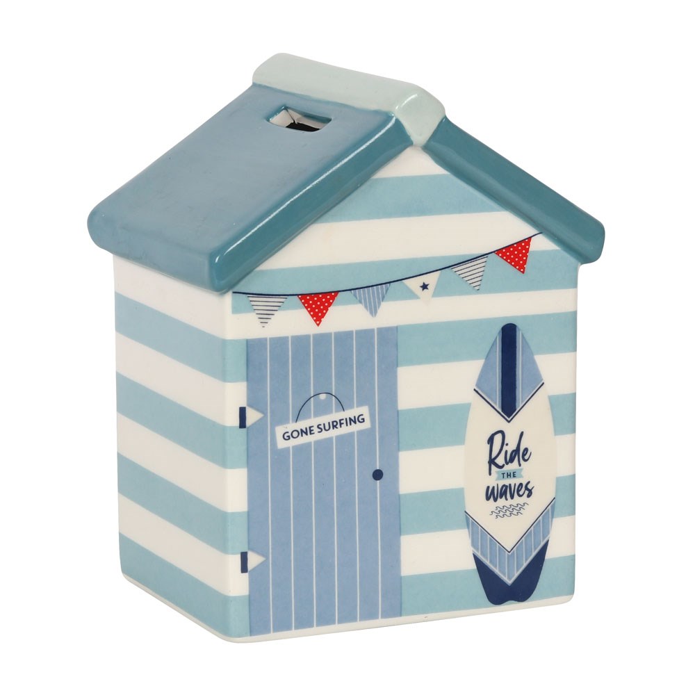 Beach Hut Ceramic Money Box