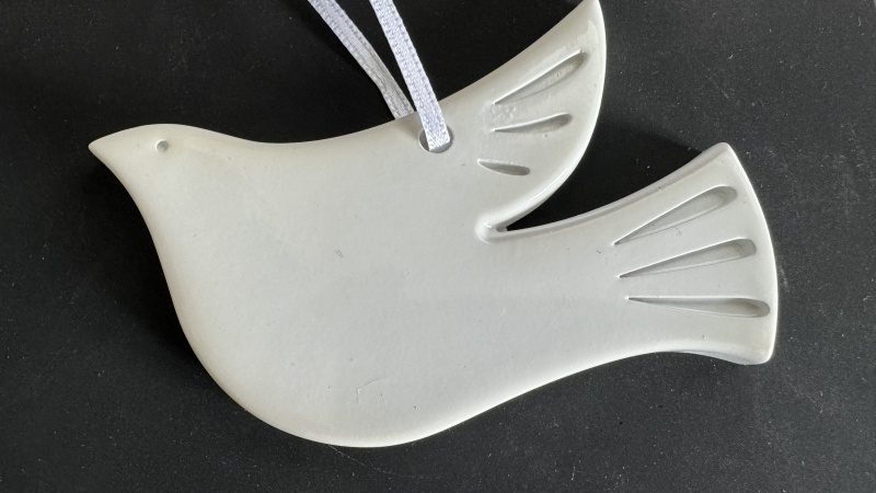 Modern White Dove Memorial Christmas Decoration