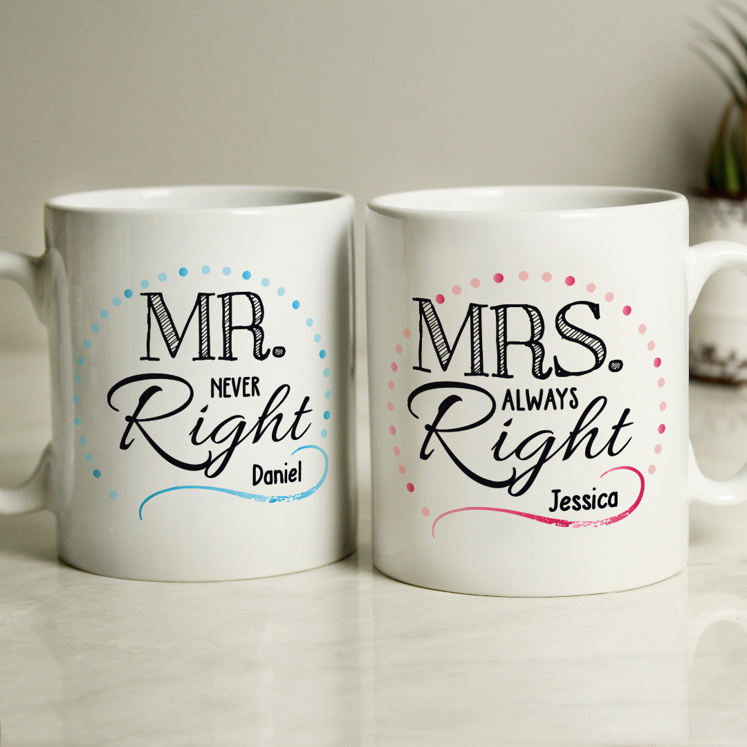 Personalised Mr & Mrs Mug Set