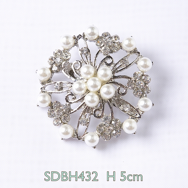 Luna - Pearl and Diamante Set Brooch Embellishment