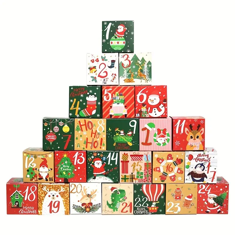 DIY Christmas Advent Calendar Gift Boxes - Set 24