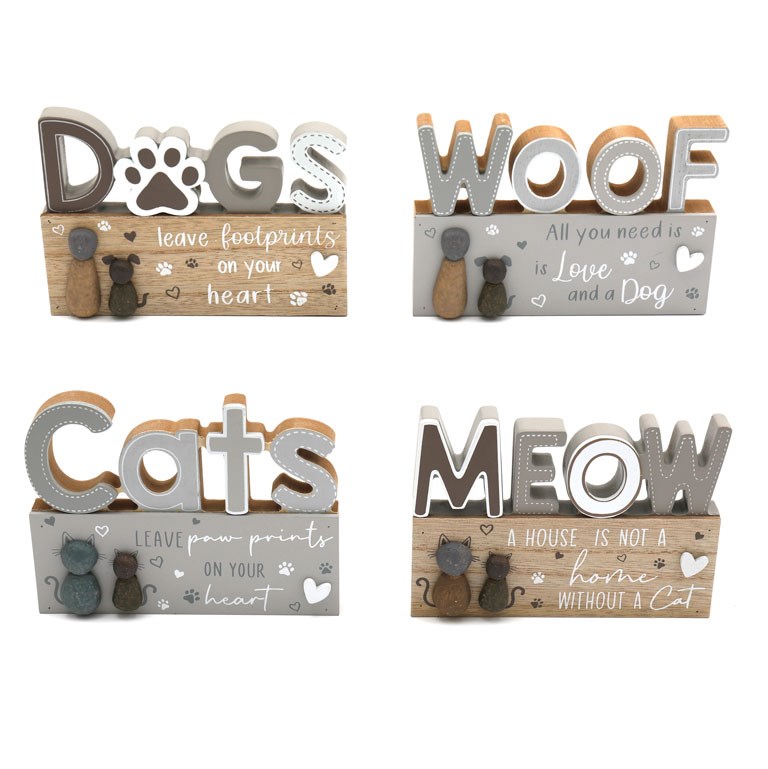 Dogs / Cats - Wooden Block Signs