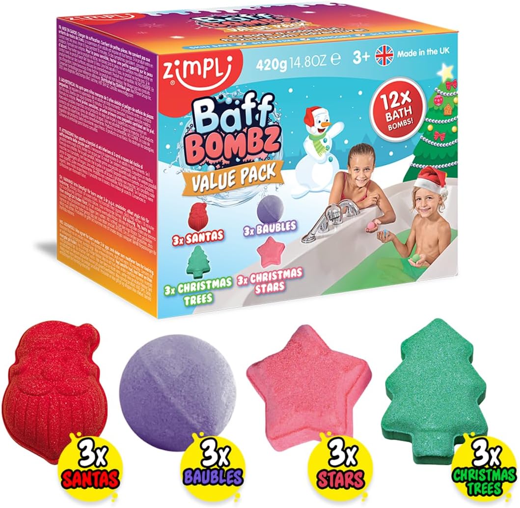 Zimpli Kids 12 x Christmas Bath Bomb Gift Set