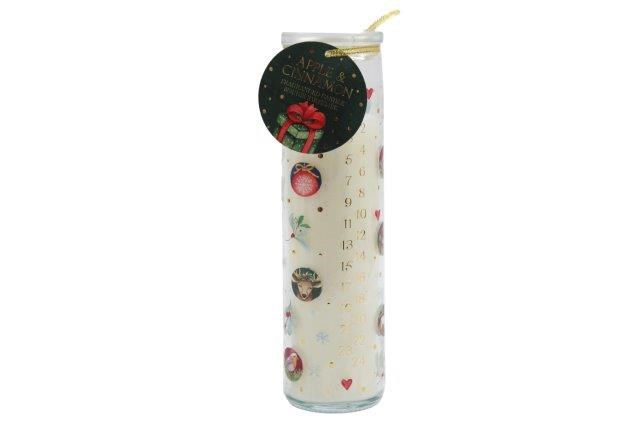 Christmas Bauble Advent Tube Candle