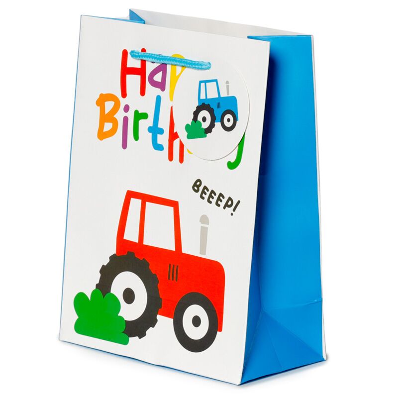 Happy Birthday Little Tractors Gift Bag - Medium