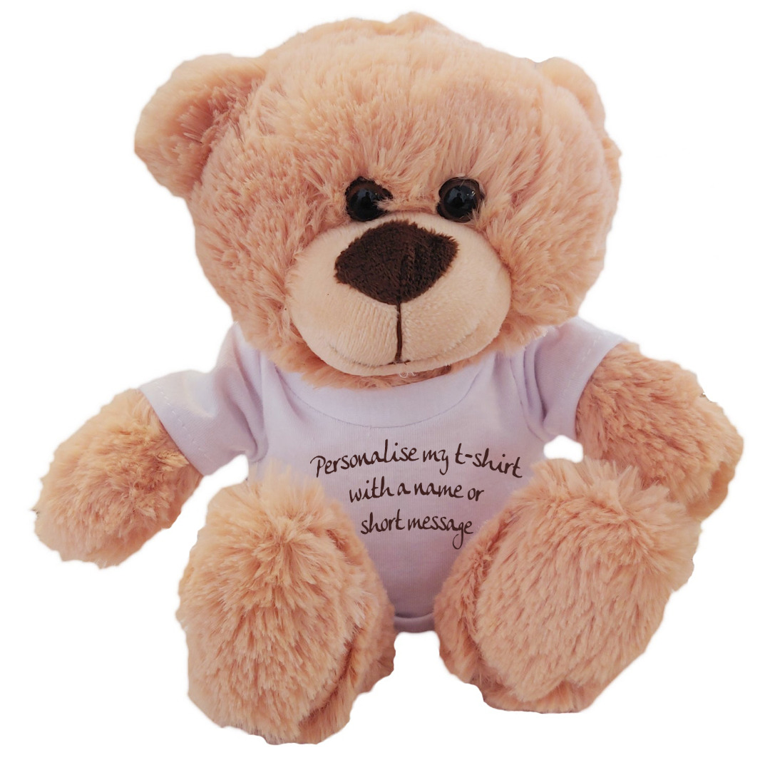 Cream Teddy Bear with Personalised T-Shirt