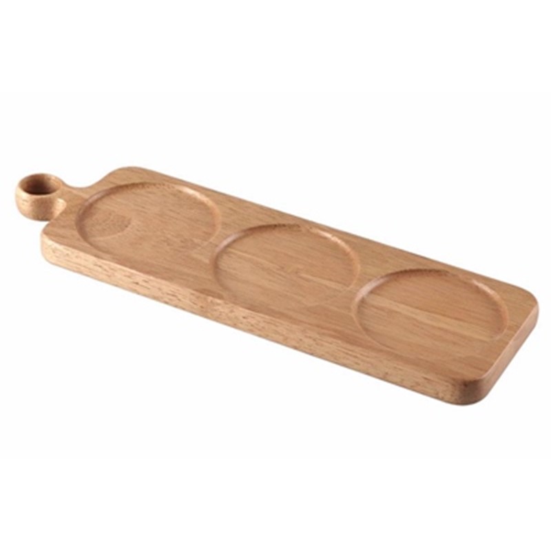 Rubberwood Dip Serving Board Platter For Ramekins