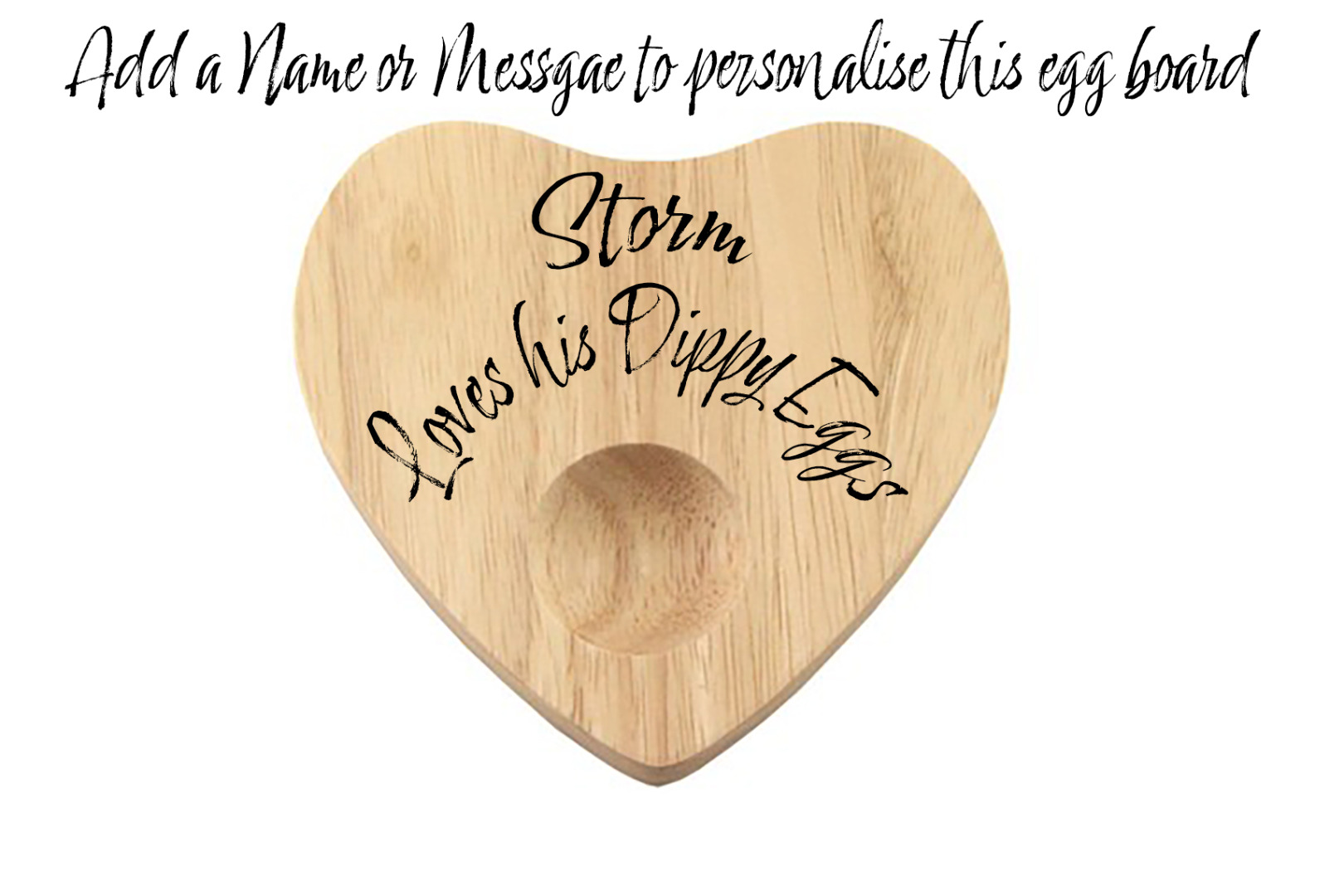 Personalised Heart Shaped Rubberwood Egg Holder Board