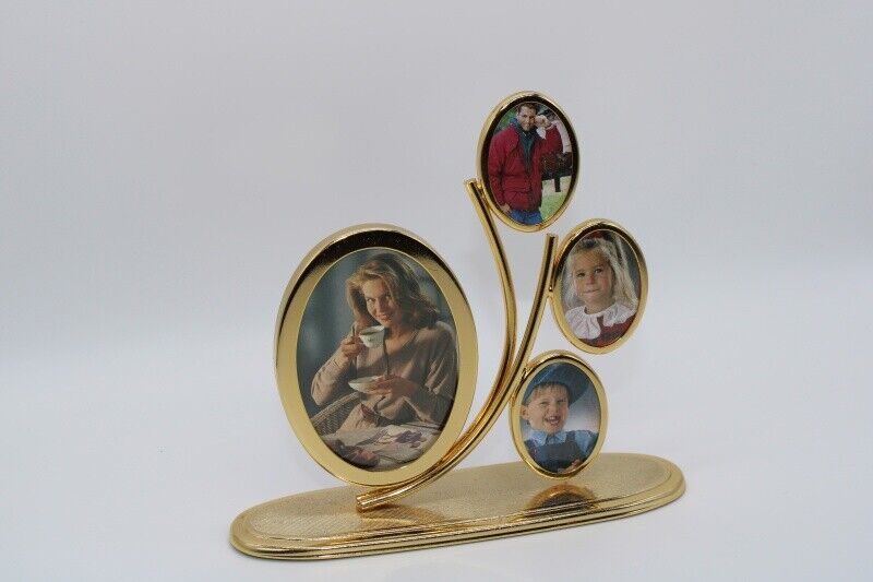 Elegant Gold Multi Photo Frame Holder Tree