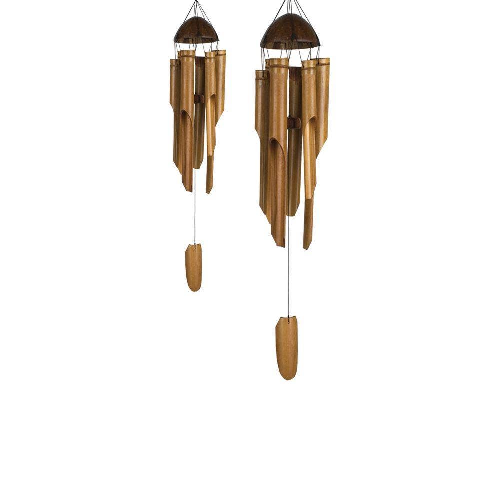 Vie Naturals Bamboo Wind Chimes, Set of 2 (Medium 40cm and Small 30cm)