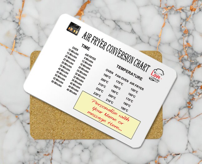 Personalised Air Fryer Coversion Chart - MDF Placemat