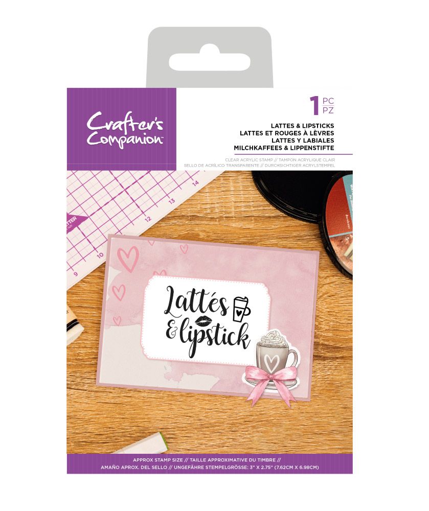 Crafters Companion Clear Acrylic Stamp ~ Lattes & Lipstick