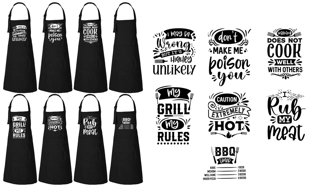 'BBQ Humour' Cotton Apron With Pockets